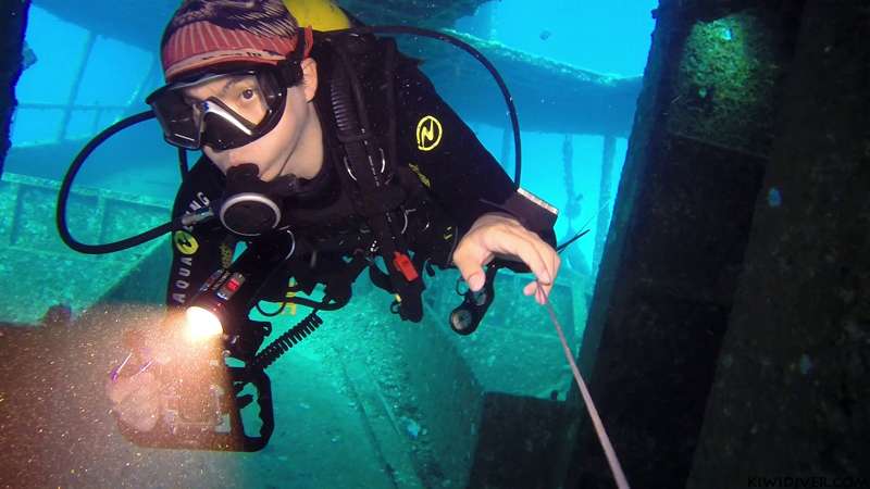 Advanced diver training with Vin Moy at one of Phuket's wrecks