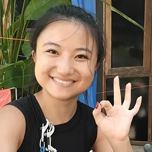 Mia's testimonial photo diving Phuket with Vin